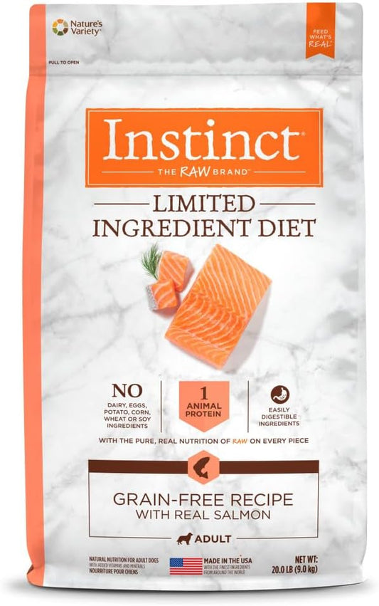 Limited Ingredient Diet, Natural Dry Dog Food, Grain Free Recipe - Real Salmon, 20 Lb. Bag