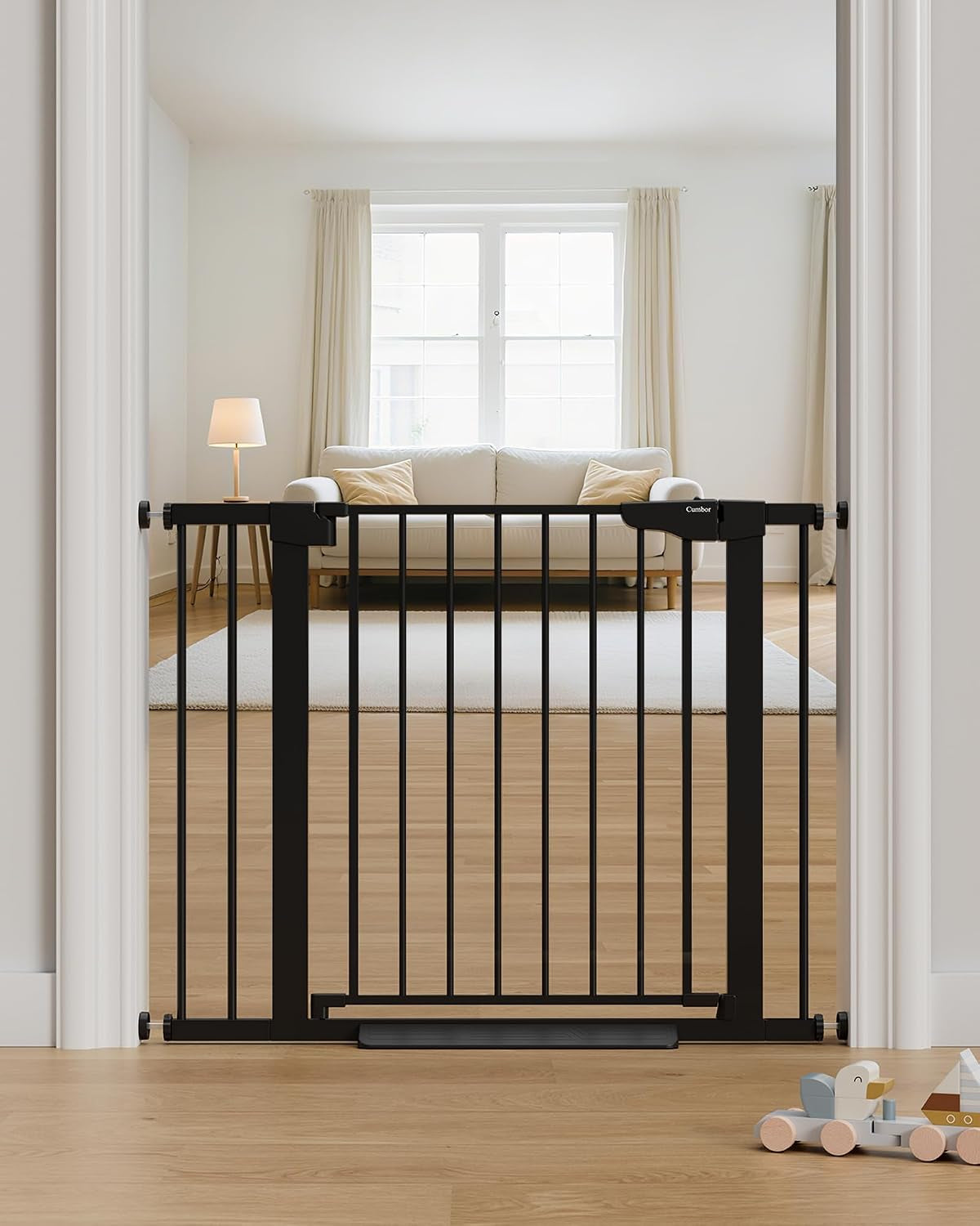 Mom'S Choice Awards Winner- 29.7"-51.5" Baby Gate Extra Wide, Safety Dog Gate for Stairs, Easy Walk Thru Auto Close Pet Gates for the House, Doorways, Child Gate Includes 4 Wall Cups,White