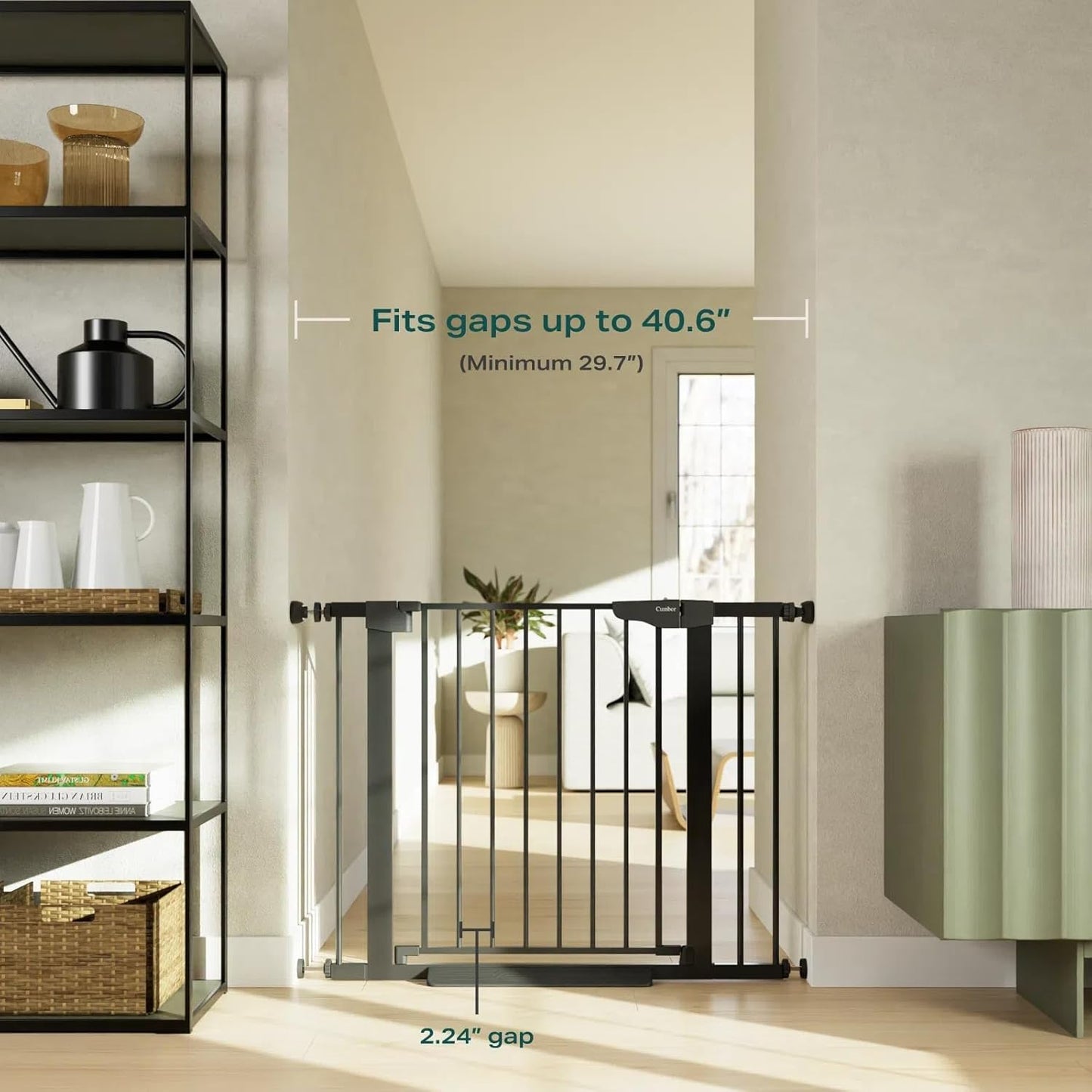 Mom'S Choice Awards Winner- 29.7"-51.5" Baby Gate Extra Wide, Safety Dog Gate for Stairs, Easy Walk Thru Auto Close Pet Gates for the House, Doorways, Child Gate Includes 4 Wall Cups,White